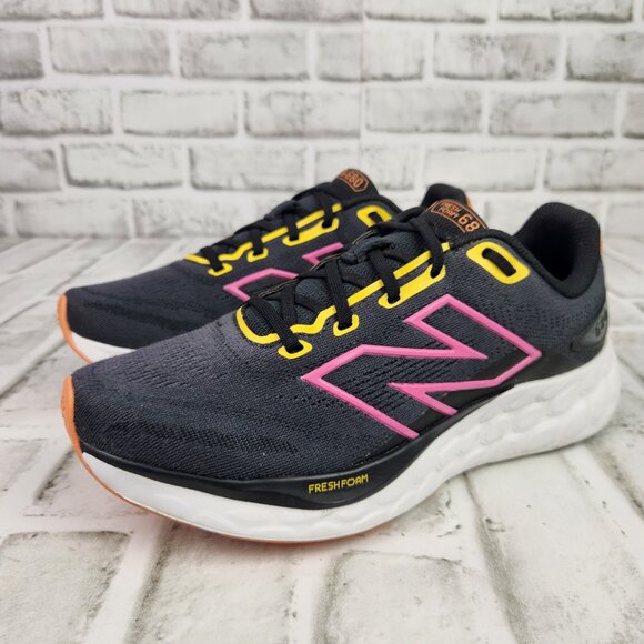 New Balance Fresh Foam 680 v8 Women's Sz 8 Black Colorful Accent Running Sneaker - Picture 3 of 10
